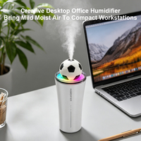 Neues Design 280ml Fußballförmiger Auto-Getränkehalter Luftbefeuchter USB Mini Nebelerzeuger RGB Farb-Nachtlicht Dual-Use Auto-Luftbefeuchter