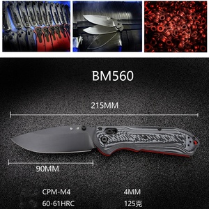 Manico personalizzabile in stile <span class=keywords><strong>Benchmade</strong></span> BM560BK realizzato in materiale G10, lama lavorata tramite lavorazione CNC, coltello pieghevole. - Product Image 6