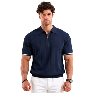 T-shirt Homme Personnalisé à Col Revers Imprimé Sérigraphié, Style Vintage Décontracté, Coupe Oversize, Manches Courtes, en Coton Anti-Boulochage et Respirant - Product Image 1