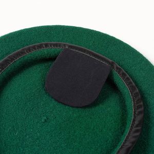 Spring Autumn Winter Large <b>Head</b> Size Wool Beret <b>Training</b> Security Guard Hat PU Leather Binding Beret Hat - Product Image 6