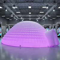 Tente gonflable LED pour événements festifs, grande tente de cirque portable, tente dôme igloo gonflable de 15 m à vendre