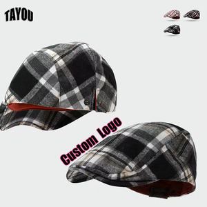 Mode nouveau printemps automne rétro décontracté béret casquette hommes femmes à carreaux lierre chapeau en plein air Vintage Plaid <span class=keywords><strong>artiste</strong></span> <span class=keywords><strong>peintre</strong></span> - Product Image 1