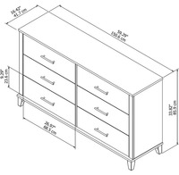 Ensemble de chambre à coucher moderne avec tables de chevet et commode de rangement Design peu encombrant pour petites pièces Hôtels Appartements