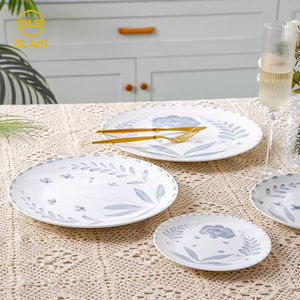 BLAIS Design classique ensemble de vaisselle en porcelaine à fleurs grises chargeur de vaisselle et assiette pour mariages et fêtes - Product Image 5