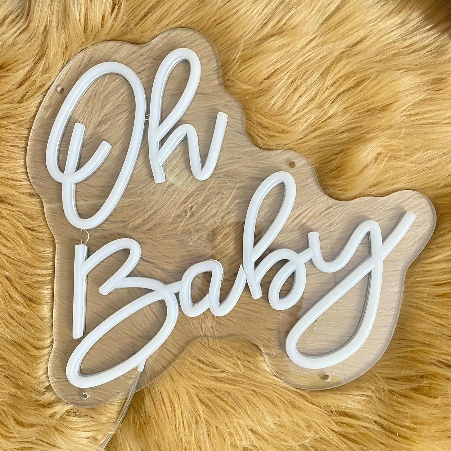 Letreros de neón Oh Baby para decoración de pared, letrero de luz de neón blanco fresco para decoraciones de Baby Shower, fiesta de cumpleaños