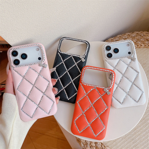 เคสโทรศัพท์มือถือหนัง PU ลายตารางลายแกะคุณภาพสูงสำหรับ iPhone 16 15 14, เคสสำหรับ iPhone 17 Pro Max สีขาวสำหรับสาวๆ - Product Image 2
