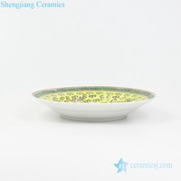 Assiette en porcelaine Famille Rose de style dynastie Qing, reproduction RZPV04-A/B/C