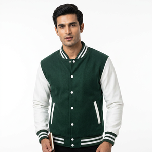 2025 New Best Quality Canvas Hooded Windproof Quilted Varsity Baseball <b>Jacket</b> for <b>Men</b> & Unisex Casual Wear with Front Logo - Product Image 1