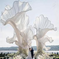 Luxe plus récent motif exquis doré toile de fond de mariage pas cher mariage scène piste de danse décoration
