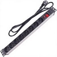Barre d'alimentation PDU 8 prises avec protection contre les surtensions, câble de 2 m, montage sur rack, environnement de bureau/IT