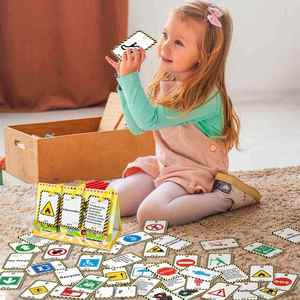 Preschool Educational Traffic Double-Sided Flashcards 72 Pieces <b>Road</b> Signs Cards Flip Chart for Kids - Product Image 3