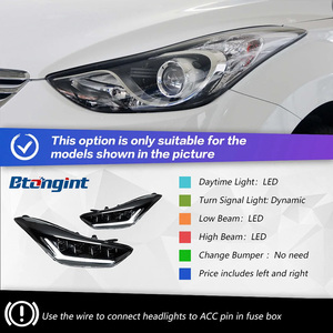 เหมาะสำหรับไฟหน้ารถยนต์ฮุนได เอลันตร้า ปี 12-16 ที่ได้รับการดัดแปลงด้วยเลนส์ LED พร้อมไฟเลี้ยวแบบไหลสี่ดวงใกล้และแปดดวง<span class=keywords><strong>ไกล</strong></span> - Product Image 6