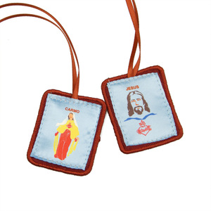 Escapularios rojos Collar católico Jesús Carmo Protección Joyería devocional Escapularios católicos - Product Image 1