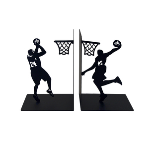 Custom Non-Slip Heavy-Duty Metal <b>Bookends</b> with Kobe Plays Basketball Design Custom Color & Packaging for Shelf & Desktop Use - Product Image 1