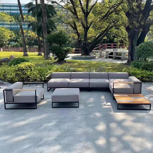 Ensemble de meubles d'extérieur modernes en aluminium avec coussins imperméables en rotin tressé PE pour jardin, patio, balcon - Product Image 6