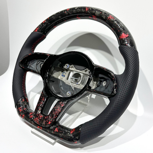 Volante de Fibra de Carbono Rojo Forjado, Apto para <span class=keywords><strong>Mercedes</strong></span> Benz W801 Clase C, Clase E, AMG GLC, GLA, Clase G, C63, A43 - Product Image 2