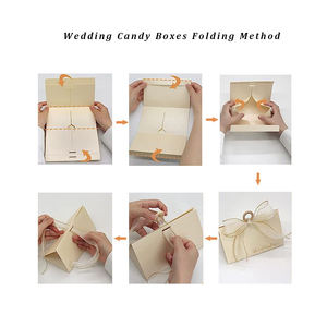 Boîte cadeau de bonbons de <span class=keywords><strong>mariage</strong></span> vintage avec ruban pour boîte de confettis de fête Boîte d'emballage de bonbons au chocolat de luxe - Product Image 5