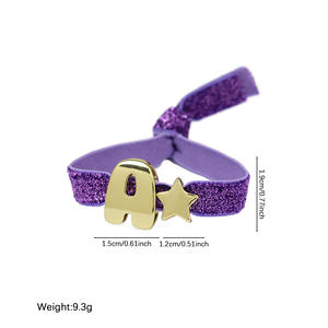 สายรัดข้อมือยางยืดประดับกลิตเตอร์ ตัวอักษร หัวใจ ของขวัญสำหรับเพื่อน งานปาร์ตี้ คู่รัก - Product Image 6