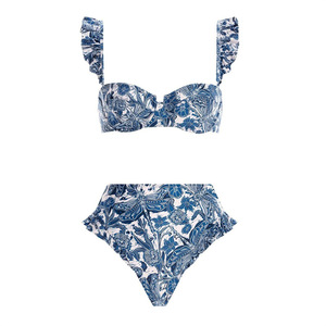 2024 nuevo traje <span class=keywords><strong>de</strong></span> baño con estampado <span class=keywords><strong>de</strong></span> libélula azul para mujer y traje <span class=keywords><strong>de</strong></span> baño <span class=keywords><strong>de</strong></span> una pieza con tirantes y volantes, traje <span class=keywords><strong>de</strong></span> baño Floral, ropa <span class=keywords><strong>de</strong></span> playa - Product Image 4