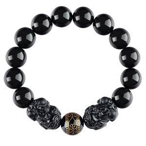 Bracelet en Jade Naturel Véritable Pixiu Noir, Bracelet en Jade pour Hommes et Femmes, Vente en Gros de Jade C279 - Product Image 5