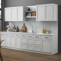 Meuble sous évier de cuisine Shaker moderne et traditionnel avec panneau en mélamine, finition couleur unie sur mesure, armoire Shaker en bois