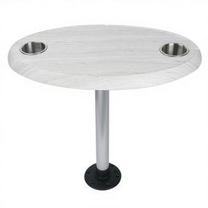 Mesa de Centro Marina de Madera Blanca con Acabado ABS de Liberación Rápida, Mesa de Café o Té en Color Marrón, Elegante Mesa de Yate - Product Image 1
