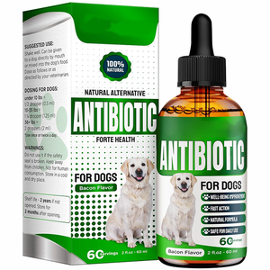 Gouttes antibiotiques douces pour chiens pour la santé digestive et le soutien immunitaire à action rapide, saveur bacon - Product Image 1