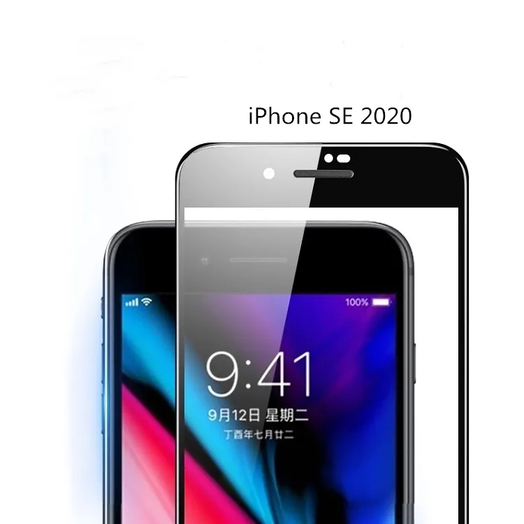 아이폰 SE 2020 전체 커버 접착제 3D 아이폰 SE 아이폰 SE 2 보호 필름