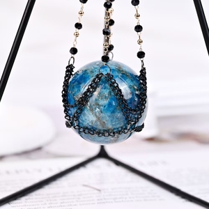 Giá bán buôn màu xanh apatite Sphere Healing Đá Fengshui pha lê thạch anh khắc cho món quà - Product Image 2