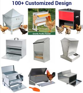 Mangeoire à coquilles d'huîtres et à gruau pour poulets JH-Mech avec couvercle et crochet de suspension, lot de 2 mangeoires et abreuvoirs métalliques pour volailles - Product Image 5