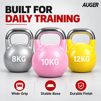 Ensemble de kettlebells de compétition en acier de qualité commerciale pour l'entraînement de force (codées par couleur, support OEM)