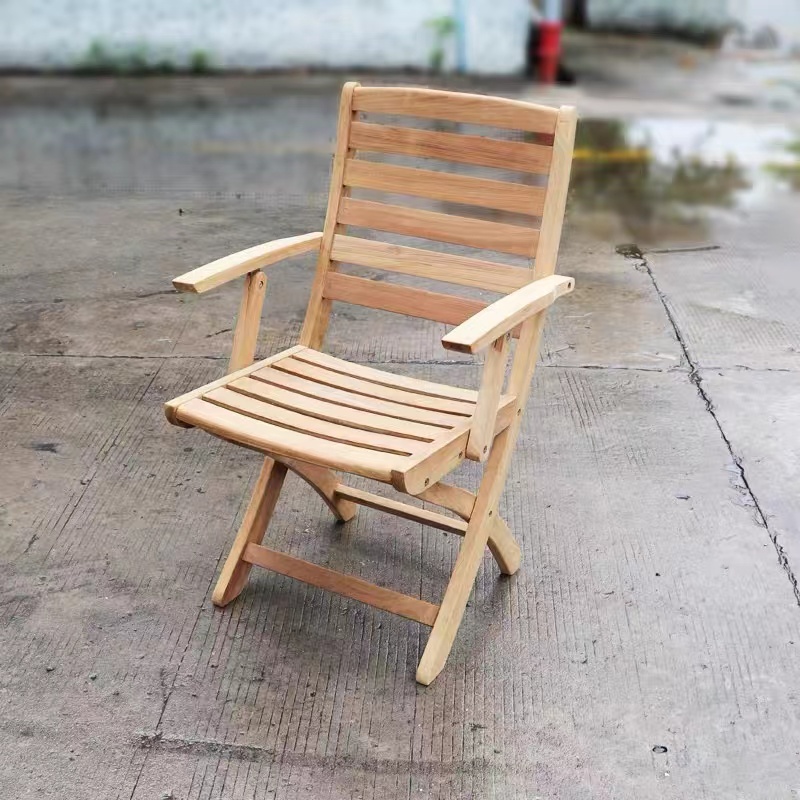 New fashion outdoor furniture garden patio teak wood folding table with arm chairs