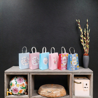 Sac cadeau en papier kraft blanc mignon avec poignée pour baby shower, baptême chrétien, emballage de vêtements pour enfants, sac à main, utilisation pour bougies