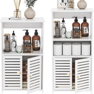 Bathroom Storage Cabinet 3-Tier Wood-Plastic Composite Modern Design For Toilet Toiletries Organization - Product Image 4