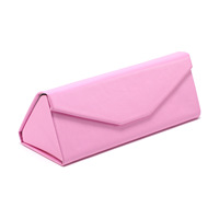 Vente en gros Liège PU Triangle Boîte Pliante en cuir Boîte à lunettes Logo personnalisé Emballage de lunettes