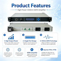 Amplificateur de fibre optique EDFA haute puissance 1550 nm, port unique 23 dBm, double alimentation pour réseau FTTB FTTH