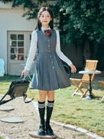 Uniformes d'été en polyester pour enseignantes de maternelle style académie 2026 – Gilets et ensembles de récitation pour discours