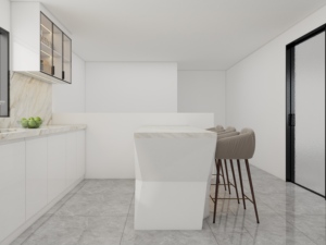 Diseño de armario de <span class=keywords><strong>cocina</strong></span> minimalista con asas ocultas Superficie de fácil limpieza Proveedor de Guangdong - Product Image 5