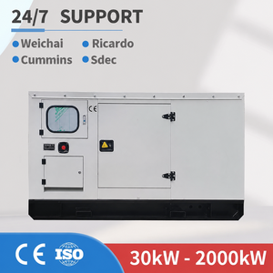 Generador Diésel Silencioso de 30KW 38KVA, Marco Abierto, Arranque Automático, ATS, Monofásico, Salida de CA 110V-480V 50/60Hz, Alternador - Product Image 1