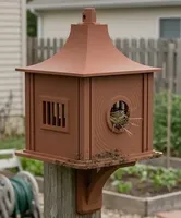Ajoutez une touche d'élégance architecturale d'inspiration zen à votre jardin : mangeoire à oiseaux en PLA résistante à l'eau, écologique, suspendue pour l'extérieur.