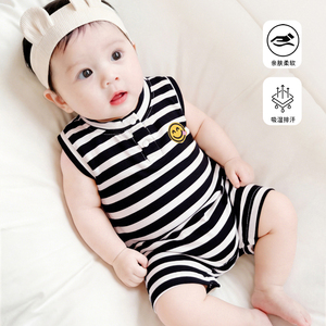 ชุดรอมเปอร์เด็กอ่อนและเด็กวัยหัดเดิน แขนกุด ผ้าฝ้าย สำหรับฤดูร้อน - Product Image 1