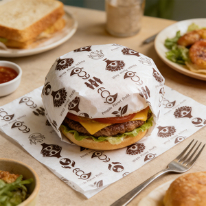 Wholesale PE/Wax/Silicone Coated Food Grade Deli Custom Design and Size Grease Proof Sandwich <b>Paper</b> Hamburger <b>Wrapping</b> <b>Paper</b> - Product Image 4