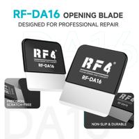 RF4 DA16 Outil de réparation de téléphone à lame métallique ultra-mince avec poignée en silicone pour le démontage du cadre d'écran de smartphone et tablette - Compact