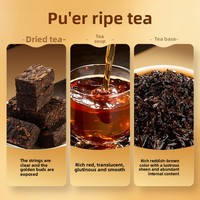 EMPEREURTEA Assortiment en vrac de thé Pu-erh (cuit et cru) en briques compressées, échantillons de 24g, kit de dégustation, emballage doré, personnalisé pour le marché mondial
