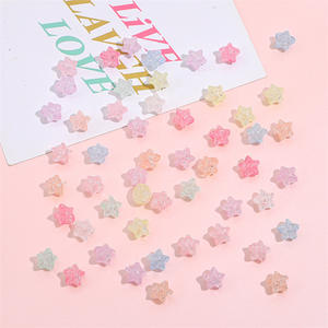 Diseño agrietado perforado de color acrílico de estrella de cinco puntas para pulseras hechas a mano DIY cadenas de teléfono móvil accesorios Lucite - Product Image 4