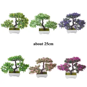 Mesa de Casa de 25cm, flor en maceta, bonsái pequeño artificial para Decoración