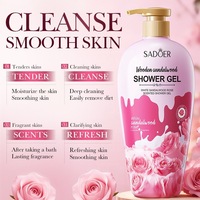 Gel Douche SADOER Bois de Santal Blanc et Rose 1000ml Nettoyage en Profondeur Hydratant Lissant Parfum Longue Durée pour Femme