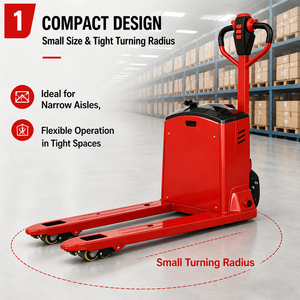 1.5 Ton Battery Powered Walkie Electric Pallet Truck PU Wheels for Warehouse <b>Material</b> <b>Handling</b> - Product Image 6
