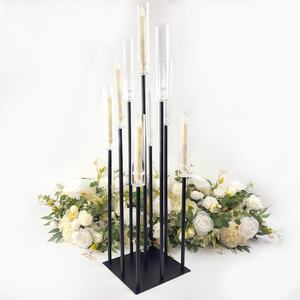 Candelabros de Metal Negro de 9 Brazos <span class=keywords><strong>para</strong></span> Centros de Mesa de Boda, Decoración, Portavelas <span class=keywords><strong>para</strong></span> Bodas - Product Image 2