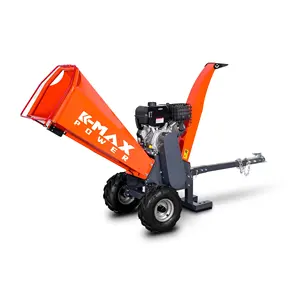 K-MAXPOWER ใบรับรอง CE ทั้งขาย 15Hp ขับเคลื่อนแก๊สสวนต้นไม้ Mulcher กลองไม้ Chipper เครื่องทําลาย